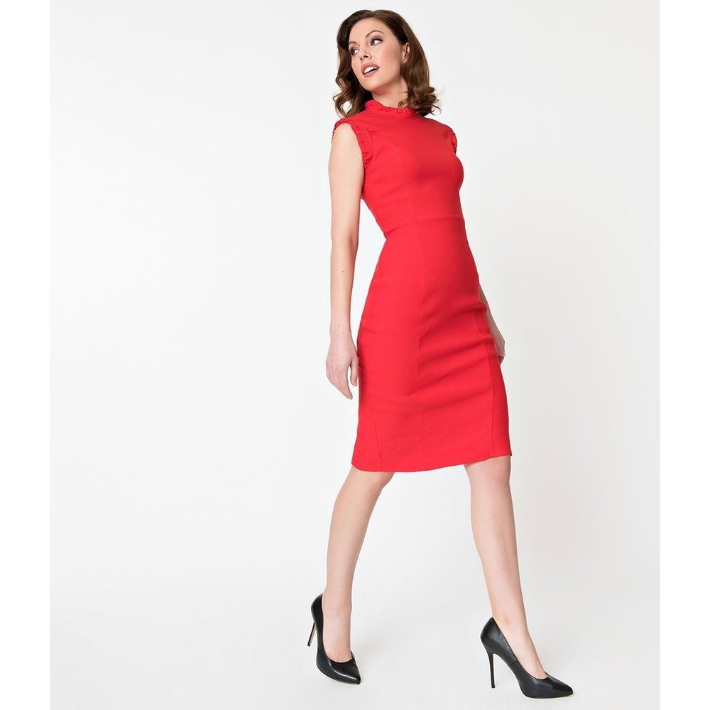 Unique Vintage red 1950s style dress.